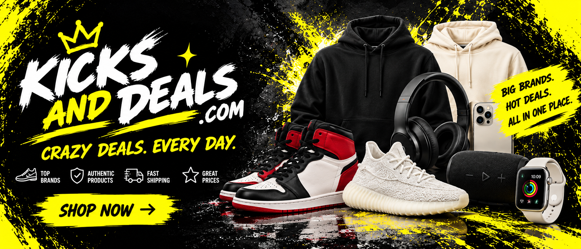 Sneakers, fashion, electronics, and more — all in one place.